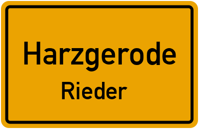 Straßenverzeichnis Harzgerode Rieder