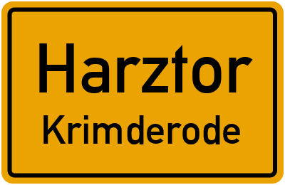 Straßenverzeichnis Harztor Krimderode