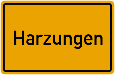 Ortsschild von Gemeinde Harzungen in Thüringen