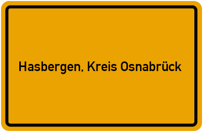 Ortsschild von Gemeinde Hasbergen, Kreis Osnabrück in Niedersachsen