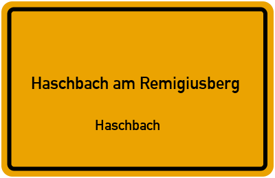 Straßenverzeichnis Haschbach am Remigiusberg Haschbach