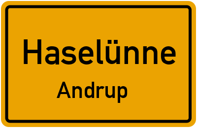 Ortsschild Haselünne Andrup