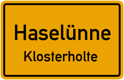Straßenverzeichnis Haselünne Klosterholte