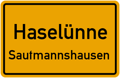 Straßenverzeichnis Haselünne Sautmannshausen
