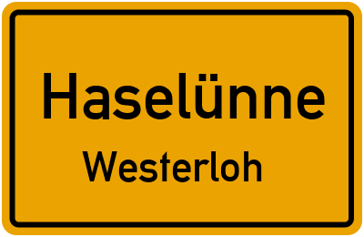 Straßenverzeichnis Haselünne Westerloh