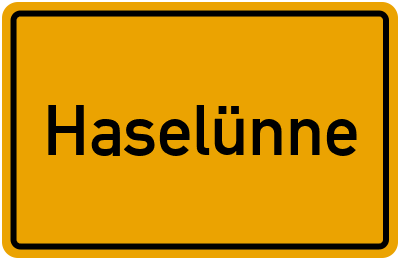 Ortsschild von Stadt Haselünne in Niedersachsen