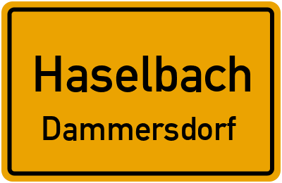 Ortsschild Haselbach Dammersdorf