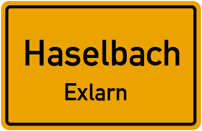 Ortsschild Haselbach Exlarn