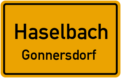 Ortsschild Haselbach Gonnersdorf