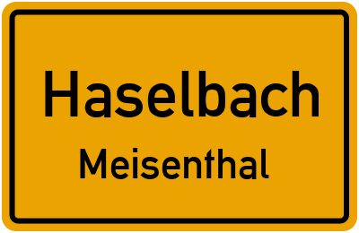 Ortsschild Haselbach Meisenthal