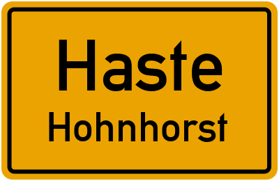 Straßenverzeichnis Haste Hohnhorst