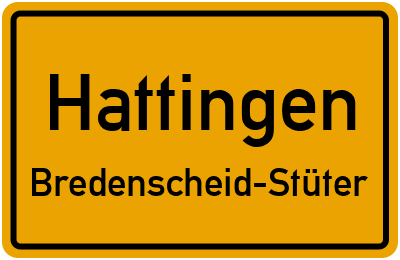 Ortsschild Hattingen Bredenscheid-Stüter