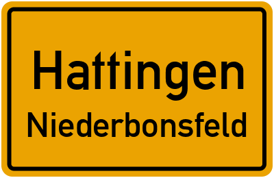 Ortsschild Hattingen Niederbonsfeld