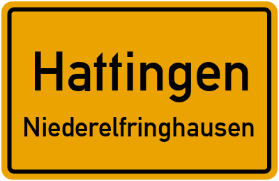 Ortsschild Hattingen Niederelfringhausen