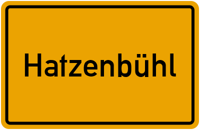 Ortsschild von Gemeinde Hatzenbühl in Rheinland-Pfalz