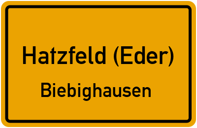 Straßenverzeichnis Hatzfeld (Eder) Biebighausen