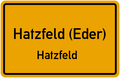 Ortsschild Hatzfeld (Eder) Hatzfeld