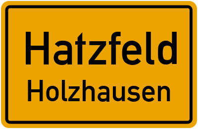 Straßenverzeichnis Hatzfeld Holzhausen