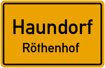 Straßenverzeichnis Haundorf Röthenhof