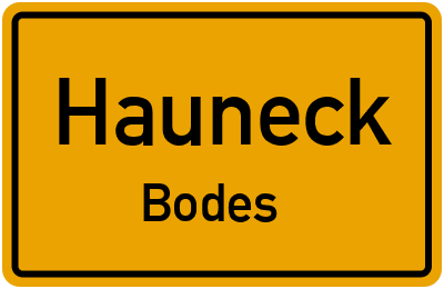 Ortsschild Hauneck Bodes
