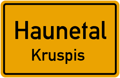 Straßenverzeichnis Haunetal Kruspis