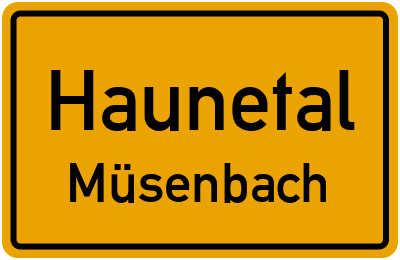 Straßenverzeichnis Haunetal Müsenbach