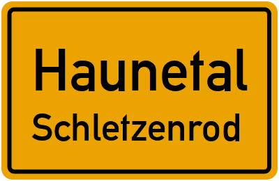 Straßenverzeichnis Haunetal Schletzenrod