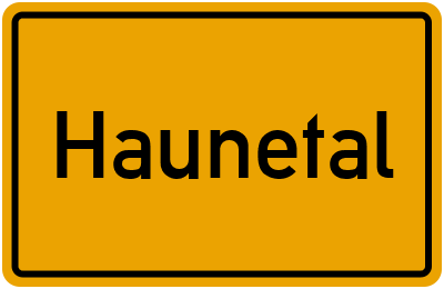 Ortsschild von Gemeinde Haunetal in Hessen