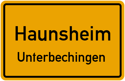 Ortsschild Haunsheim Unterbechingen