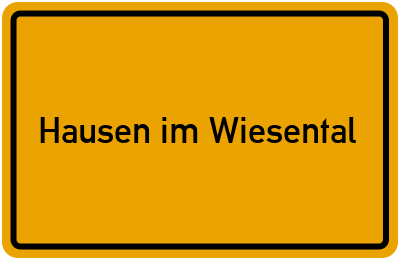 Ortsschild von Gemeinde Hausen im Wiesental in Baden-Württemberg