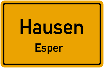 Straßenverzeichnis Hausen Esper