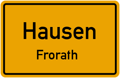 Straßenverzeichnis Hausen Frorath