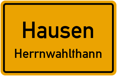 Straßenverzeichnis Hausen Herrnwahlthann