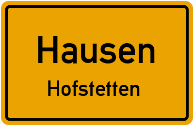 Straßenverzeichnis Hausen Hofstetten