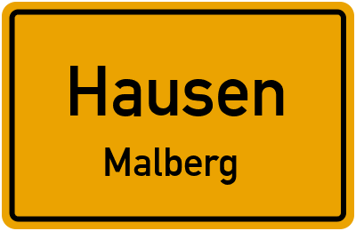 Straßenverzeichnis Hausen Malberg