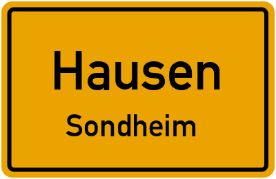 Straßenverzeichnis Hausen Sondheim