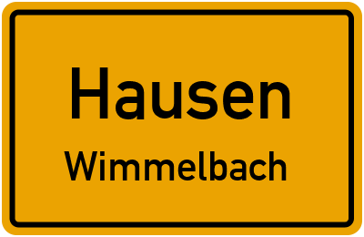 Ortsschild Hausen Wimmelbach