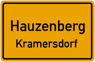 Ortsschild Hauzenberg Kramersdorf