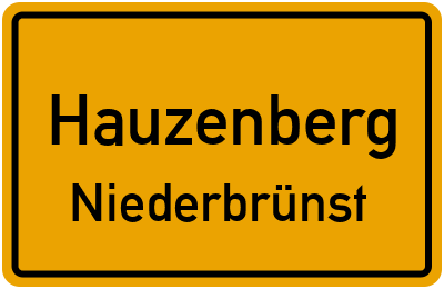 Ortsschild Hauzenberg Niederbrünst