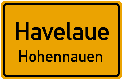 Straßenverzeichnis Havelaue Hohennauen