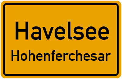 Straßenverzeichnis Havelsee Hohenferchesar