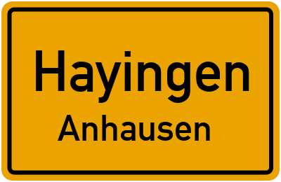 Straßenverzeichnis Hayingen Anhausen