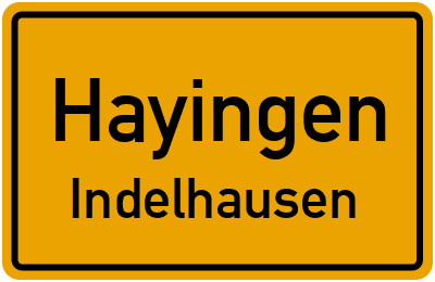 Ortsschild Hayingen Indelhausen