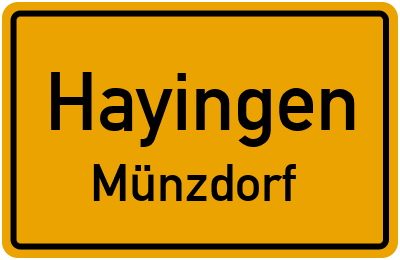 Straßenverzeichnis Hayingen Münzdorf