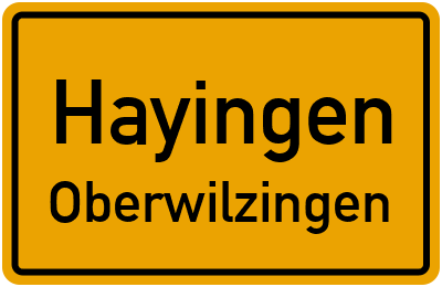 Straßenverzeichnis Hayingen Oberwilzingen