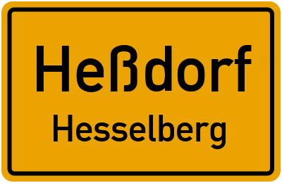 Ortsschild Heßdorf Hesselberg