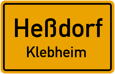 Ortsschild Heßdorf Klebheim