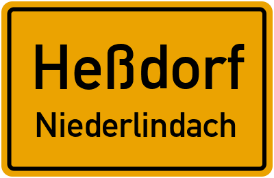 Ortsschild Heßdorf Niederlindach