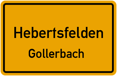 Ortsschild Hebertsfelden Gollerbach