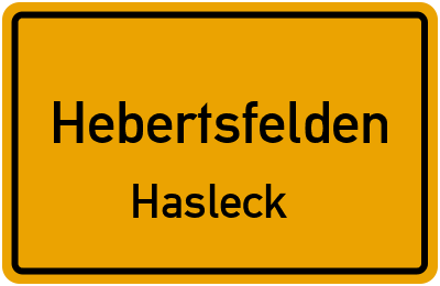 Ortsschild Hebertsfelden Hasleck